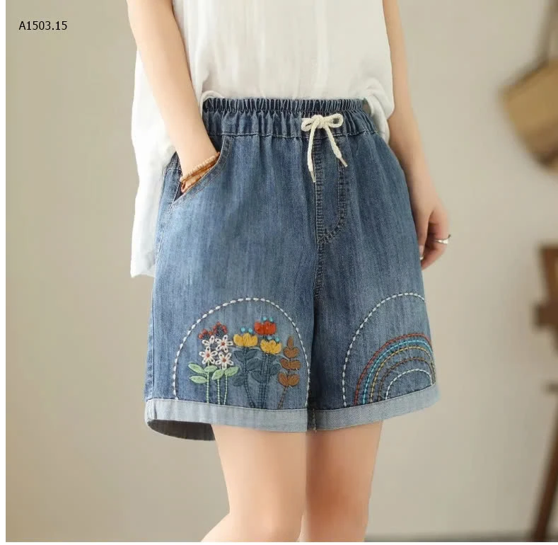 QUẦN SHORT JEAN THÊU CHO NỮ-sỉ 196k