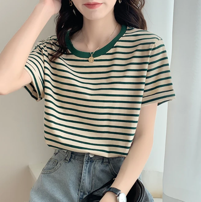 ÁO PHÔNG KẺ CỔ TRÒN