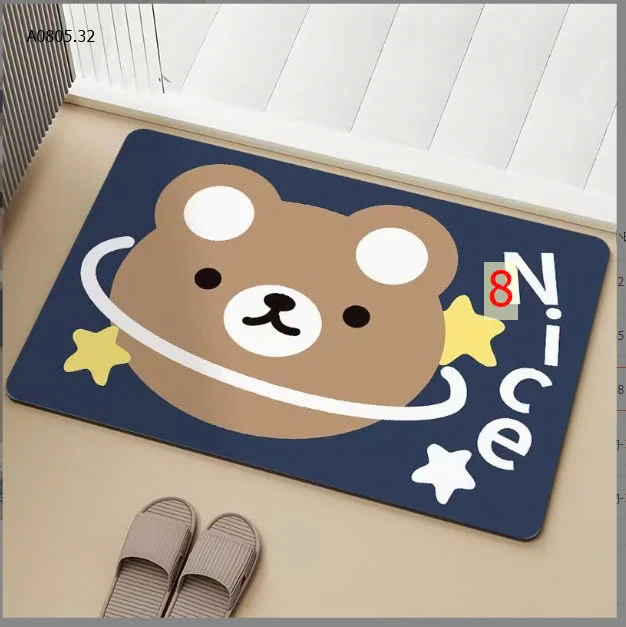 Thảm lau chân hoạ tiết siêu cute-sỉ 45k