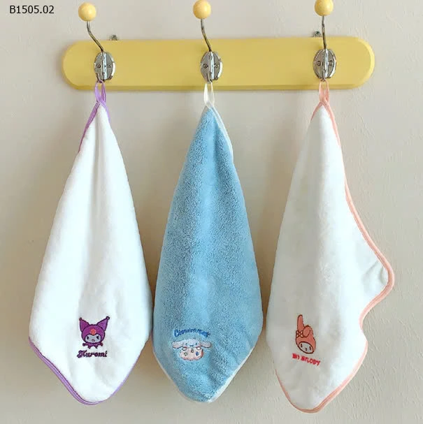 Set 5 khăn mặt Kuromi cho bé hãng Sanrio Siêu xịn -Sỉ 50k/ 1 sét 5 khăn