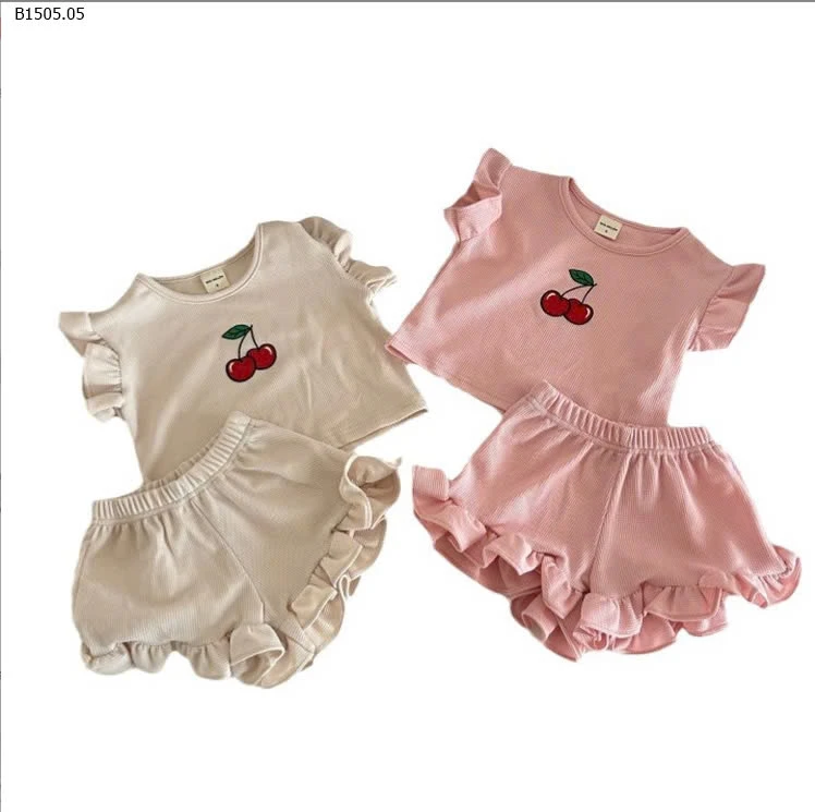  BỘ CHERRY VIỀN BÈO CCHO BÉ GÁI CUTE -Sỉ 137k/ 1 bộ