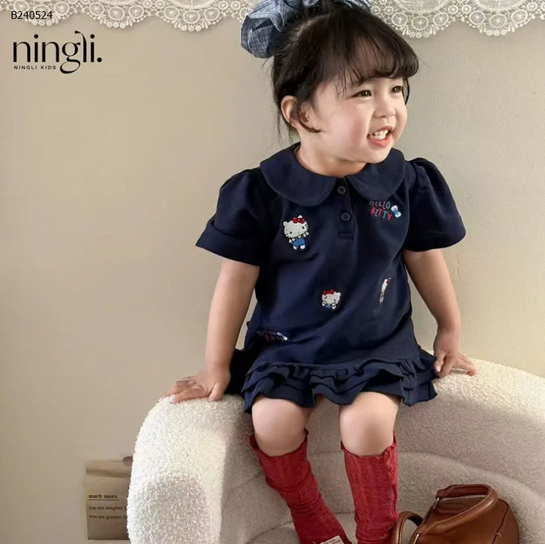 VÁY CỘC TAY HELLO KITTY CHO BÉ  - sỉ 132k