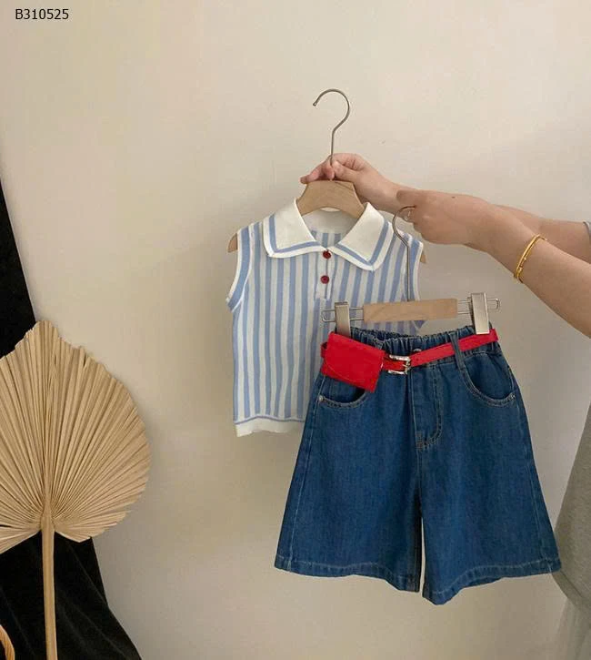 SÉT ÁO SÁT NÁCH MIX QUẦN JEAN NGỐ-Sỉ  giá áo: 162k quần: 169k