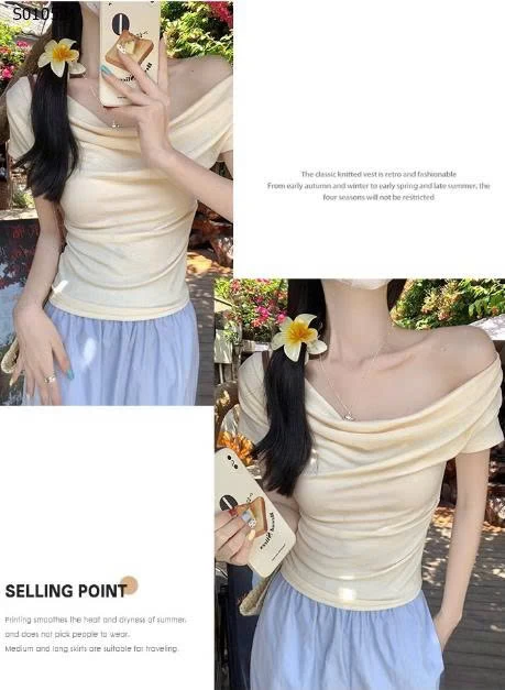 Áo cổ đổ tay lỡ nữ - 155,000