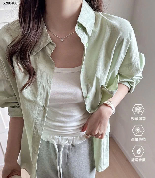 Áo sơ mi nữ có túi trơn- 229,000