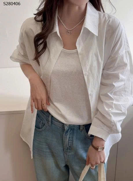 Áo sơ mi nữ có túi trơn- 229,000