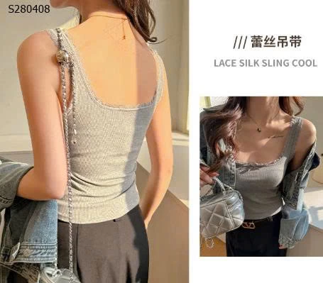 Áo 2 dây ren nơ- 130,000