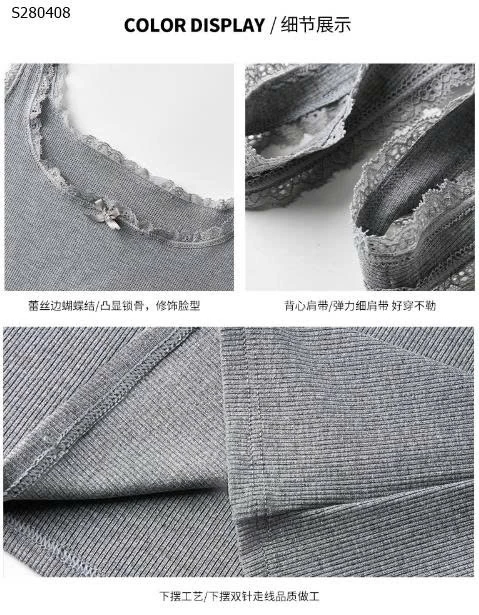 Áo 2 dây ren nơ- 130,000