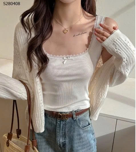 Áo 2 dây ren nơ- 130,000