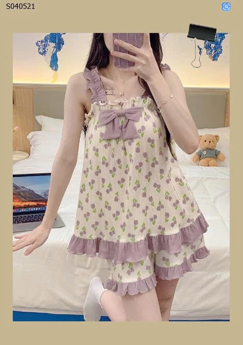 Bộ mặc nhà 2 dây có đệm ngực - 135,000