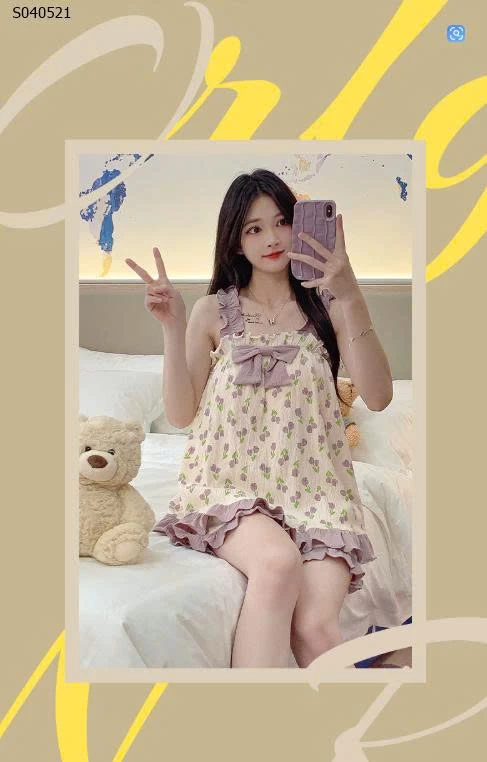 Bộ mặc nhà 2 dây có đệm ngực - 135,000