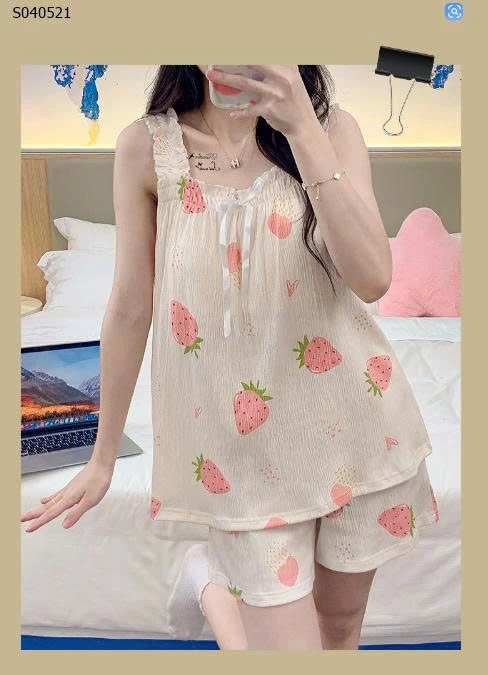 Bộ mặc nhà 2 dây có đệm ngực - 135,000