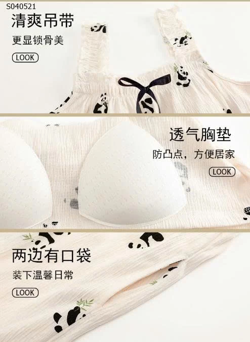 Bộ mặc nhà 2 dây có đệm ngực - 135,000
