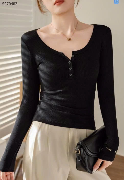 Áo thun cotton dài tay phong cách pure desire - 160,000