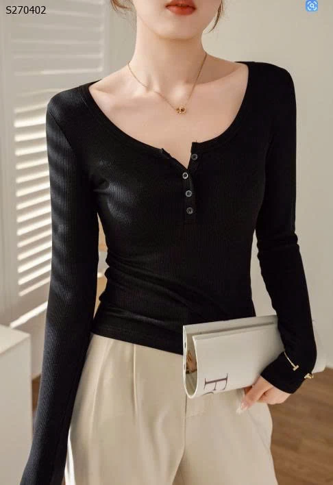 Áo thun cotton dài tay phong cách pure desire - 160,000