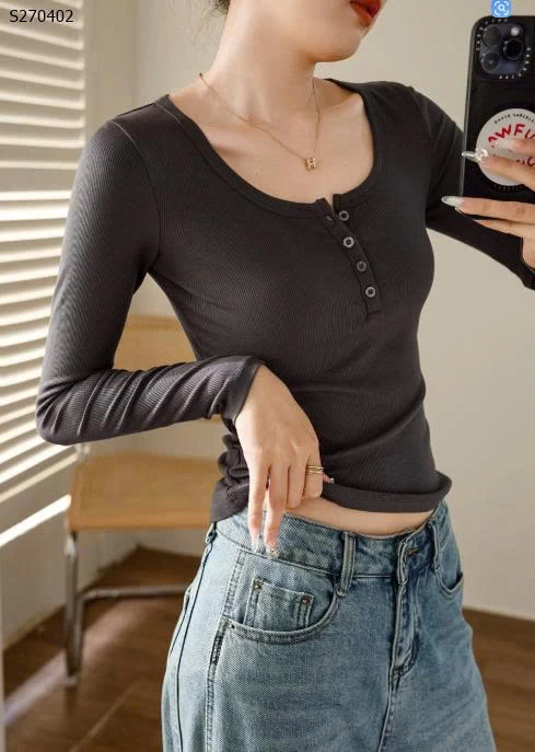 Áo thun cotton dài tay phong cách pure desire - 160,000