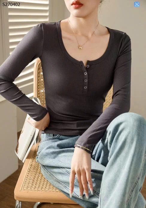 Áo thun cotton dài tay phong cách pure desire - 160,000