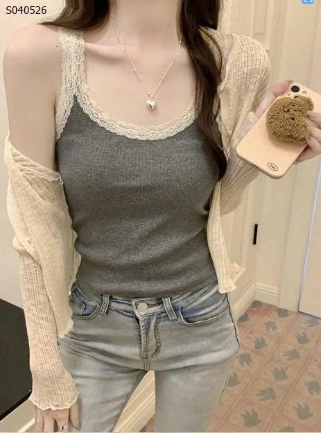 Áo 2 dây ren kiểu ngắn- 114,000