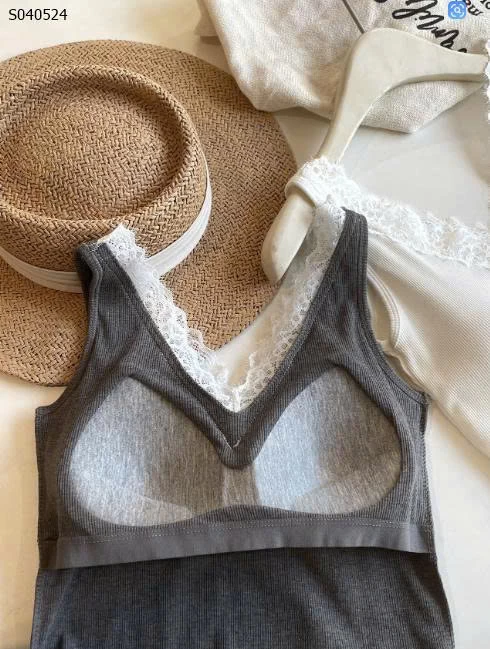 Áo ren cổ V có đệm ngực - 150,000