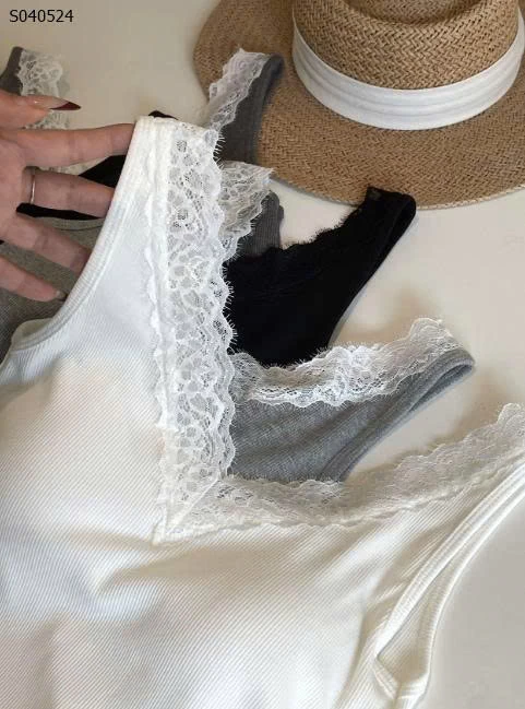 Áo ren cổ V có đệm ngực - 150,000