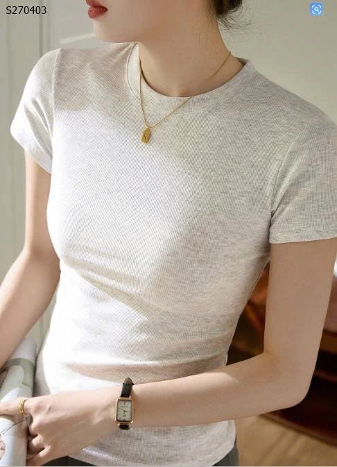 Áo thun ôm cotton bó sát tay ngắn co giãn cao - 130,000