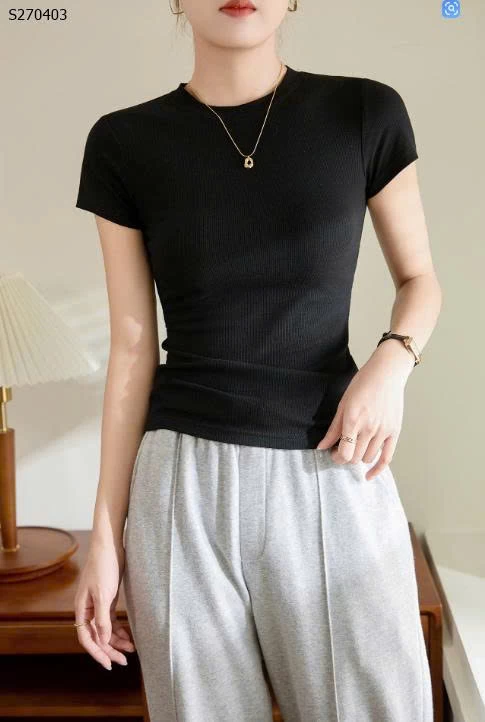 Áo thun ôm cotton bó sát tay ngắn co giãn cao - 130,000