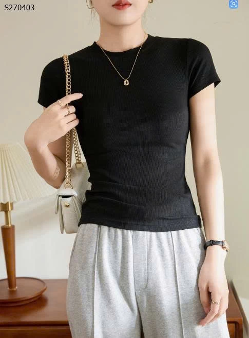 Áo thun ôm cotton bó sát tay ngắn co giãn cao - 130,000