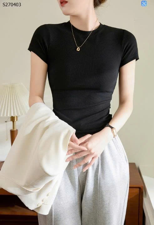 Áo thun ôm cotton bó sát tay ngắn co giãn cao - 130,000