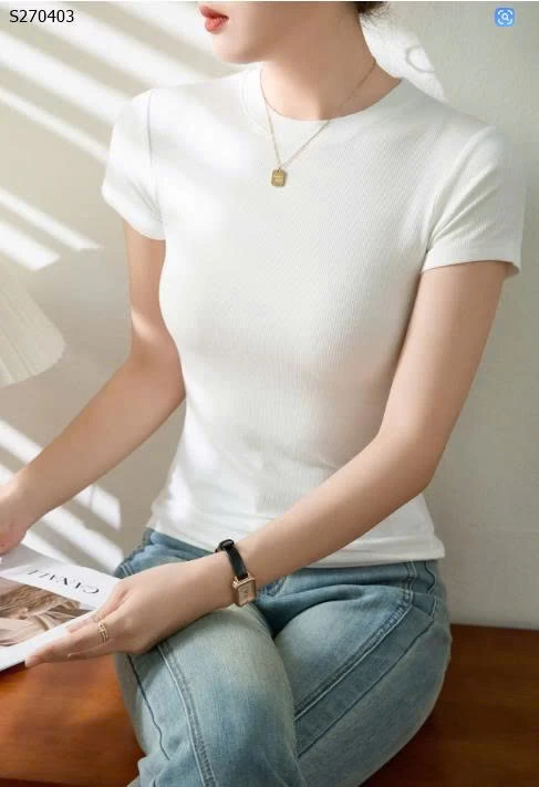 Áo thun ôm cotton bó sát tay ngắn co giãn cao - 130,000