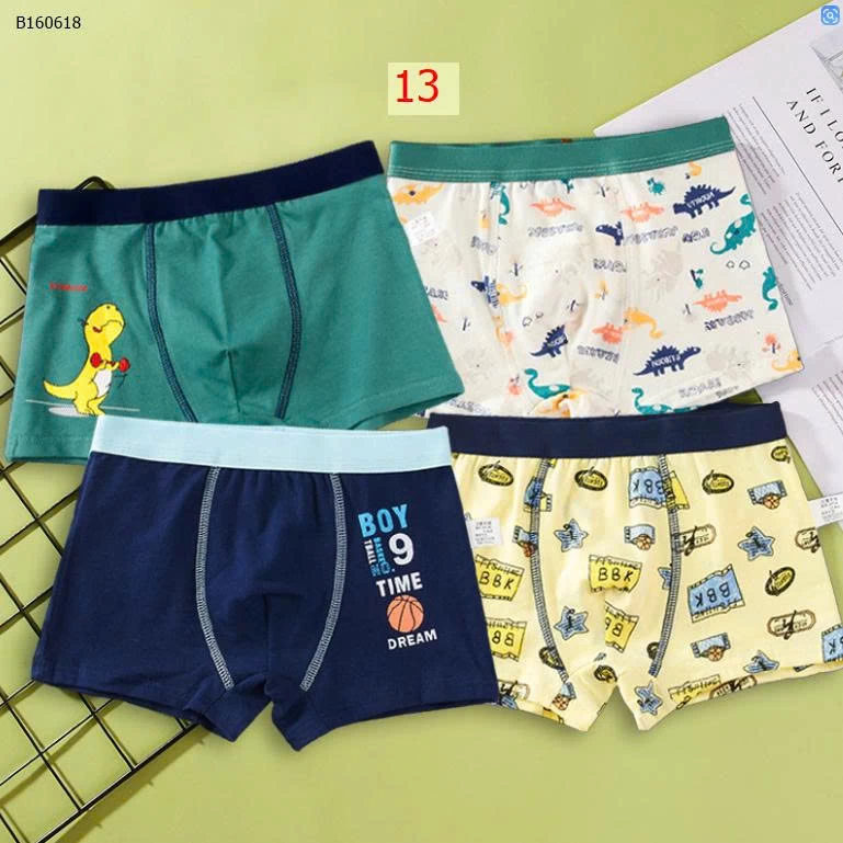 SET 4 QUẦN CHIP ĐÙI BÉ TRAI BÉ GÁI -Sỉ 80k/set 4c mix màu