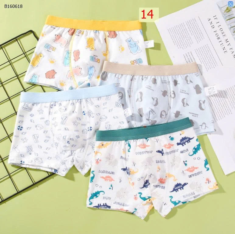 SET 4 QUẦN CHIP ĐÙI BÉ TRAI BÉ GÁI -Sỉ 80k/set 4c mix màu