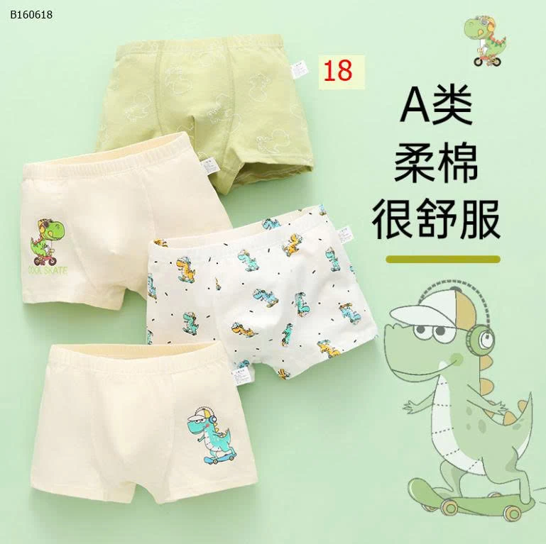 SET 4 QUẦN CHIP ĐÙI BÉ TRAI BÉ GÁI -Sỉ 80k/set 4c mix màu