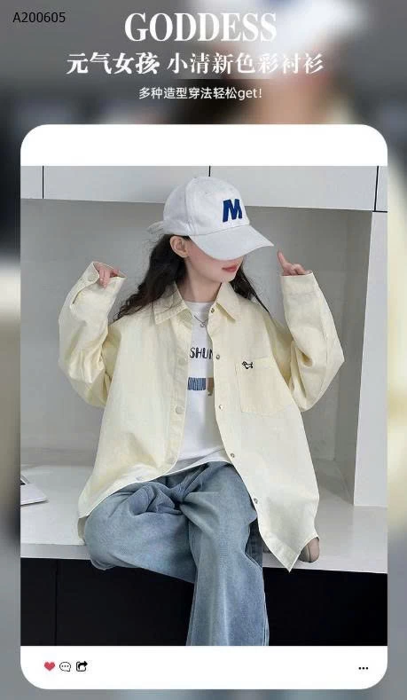 ÁO SƠ MI FORM RỘNG CHO BÉ GÁI – CHUẨN STYLE HÀN QUỐC-Sỉ 130k