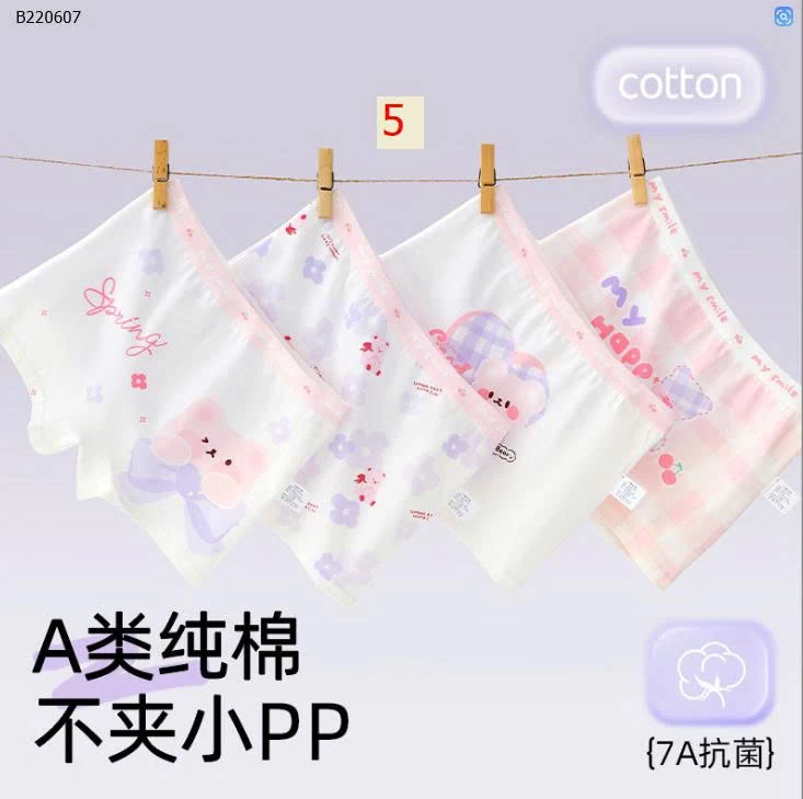 SET 4 QUẦN CHIP ĐÙI BÉ GÁI - Sỉ i 84k/1 set 4 chiếc