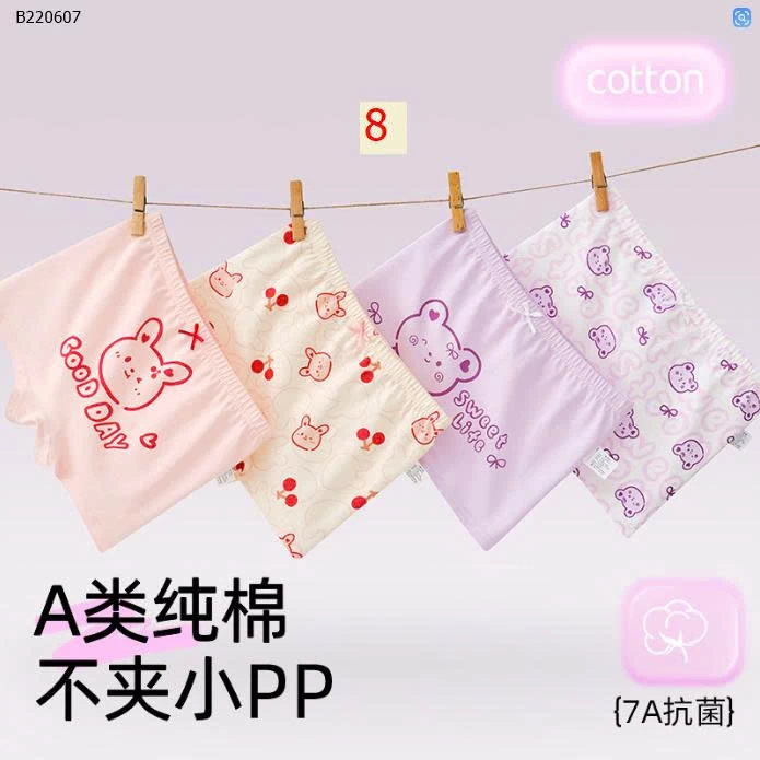 SET 4 QUẦN CHIP ĐÙI BÉ GÁI - Sỉ i 84k/1 set 4 chiếc