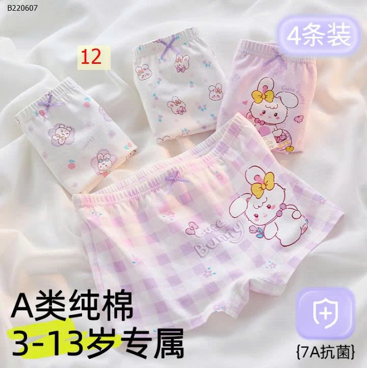 SET 4 QUẦN CHIP ĐÙI BÉ GÁI - Sỉ i 84k/1 set 4 chiếc