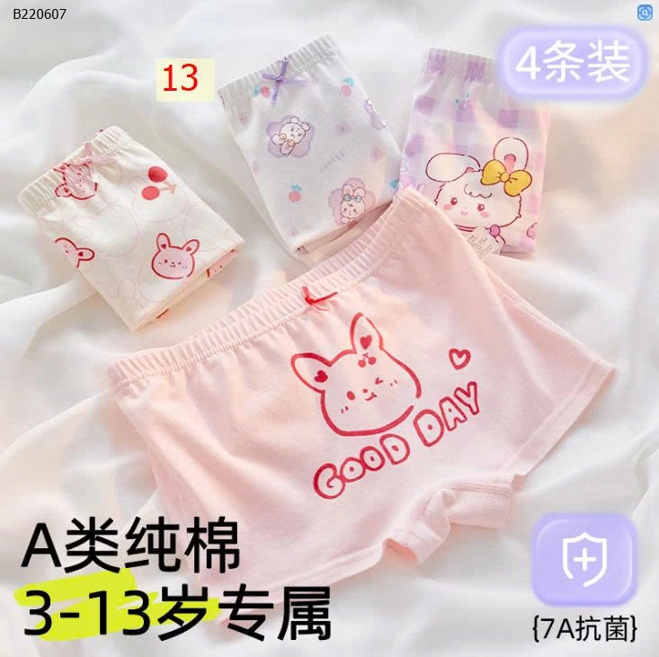 SET 4 QUẦN CHIP ĐÙI BÉ GÁI - Sỉ i 84k/1 set 4 chiếc