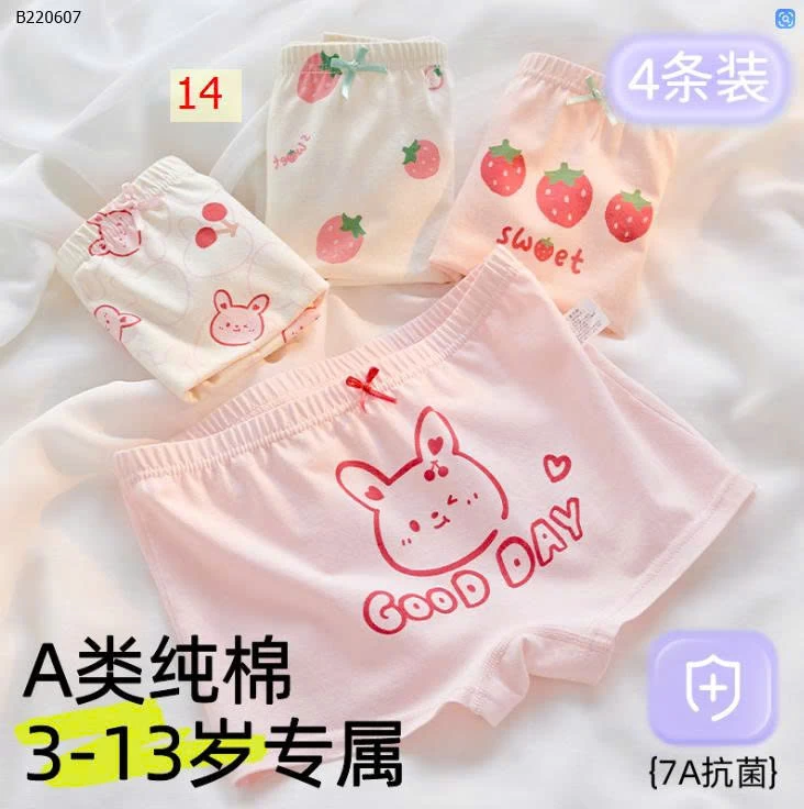 SET 4 QUẦN CHIP ĐÙI BÉ GÁI - Sỉ i 84k/1 set 4 chiếc