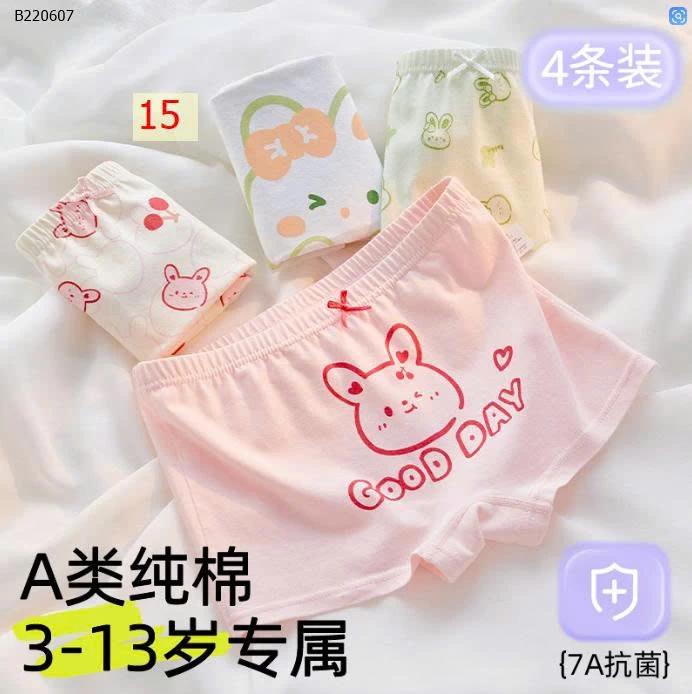 SET 4 QUẦN CHIP ĐÙI BÉ GÁI - Sỉ i 84k/1 set 4 chiếc