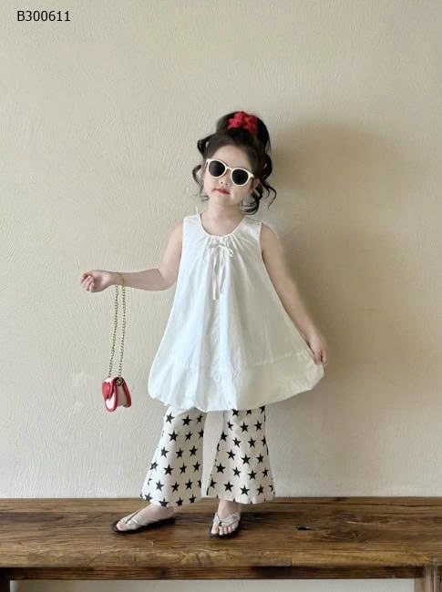 SET ÁO SÁT NÁCH MIX QUẦN ỐNG LOE BÉ GÁI-Sỉ giá  áo:  142k quần: 139k set 262k