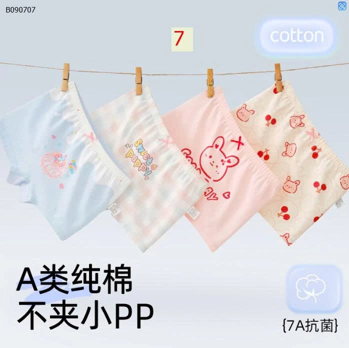 SET 4 QUẦN CHIP ĐÙI BÉ GÁI - Sỉ i 84k/1 set 4 chiếc