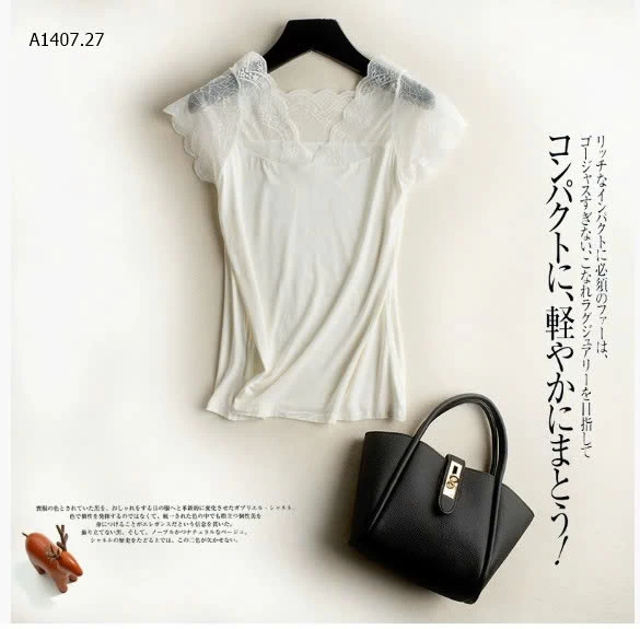 ÁO THUN PHỐI REN  - sỉ 121k