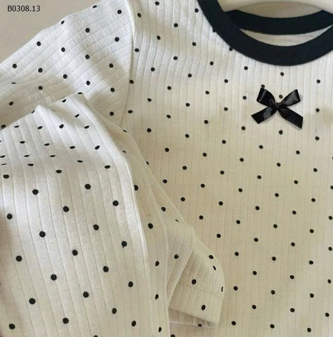 BỘ DÀI CHẤM BI NƠ CHO BÉ GÁI-Sỉ giá 75k