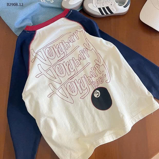 Áo thun cotton Raglan tay dài nhà AMBBKIDS-Giá sỉ  sz 90-150: 103k  sz 160: 115k 