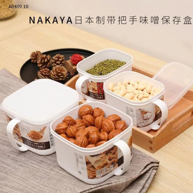 SET 2 HỘP ĐỰNG THỰC PHẨM NẮP DẺO CÓ TAY CẦM NAKAYA 1400ML- Giá sỉ 109k/1 set 2 chiếc mix màu 