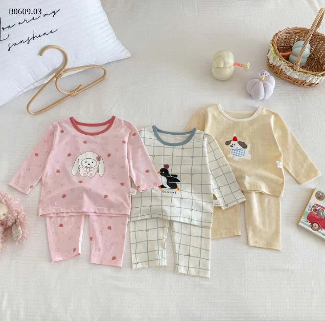 BỘ NGỦ DÀI TAY MẶC NHÀ CHO BÉ-Giá sỉ  136k