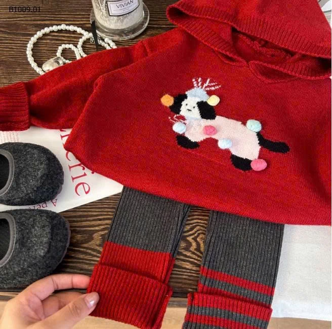 SET LEN MŨ PHỐI QUẦN LEGGING CHO BÉ-Giá sỉ 297k