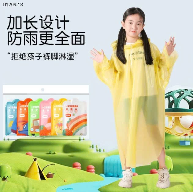 SET 12 ÁO MƯA 1 LẦN SIÊU DAI CHO BÉ -Giá sỉ 58k/1 set 12 chiếc mix màu 