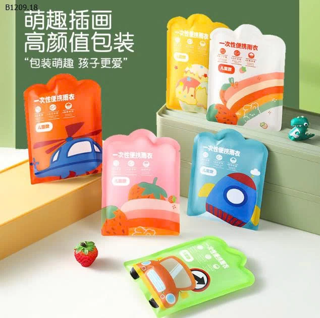 SET 12 ÁO MƯA 1 LẦN SIÊU DAI CHO BÉ -Giá sỉ 58k/1 set 12 chiếc mix màu 