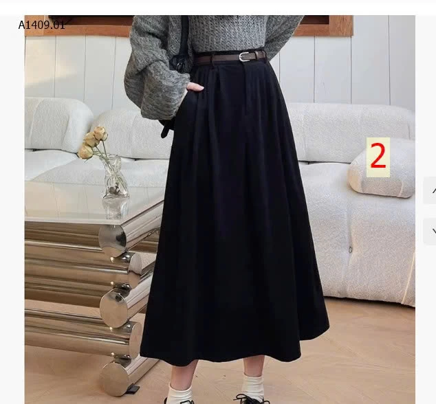 Chân váy nhung kẻ nữ thu đông 2025 -Sỉ 165k